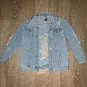 Distressed Oversized Denim Jacket